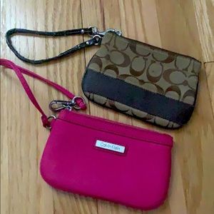 Calvin Klein & Coach wristlet